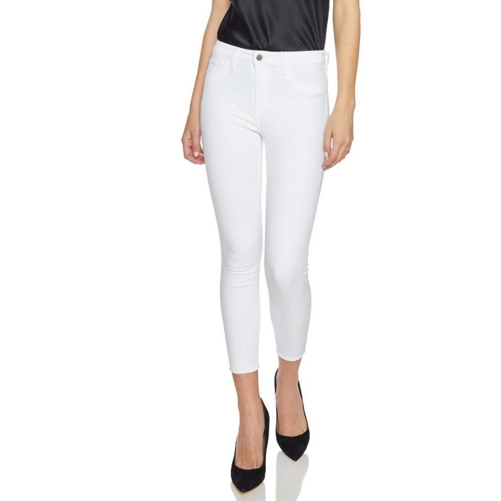 L'agence Margot High Rise Skinny Jean Size 25 White 5 Pocket Ankle-Length